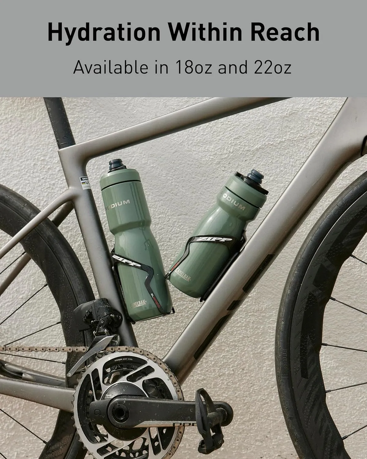 CamelBak Podium Steel Insulated Stainless Steel Bike Water Bottle – for Cycling, Fitness & Sports- Fits Most Bike Cages, 18oz - Black