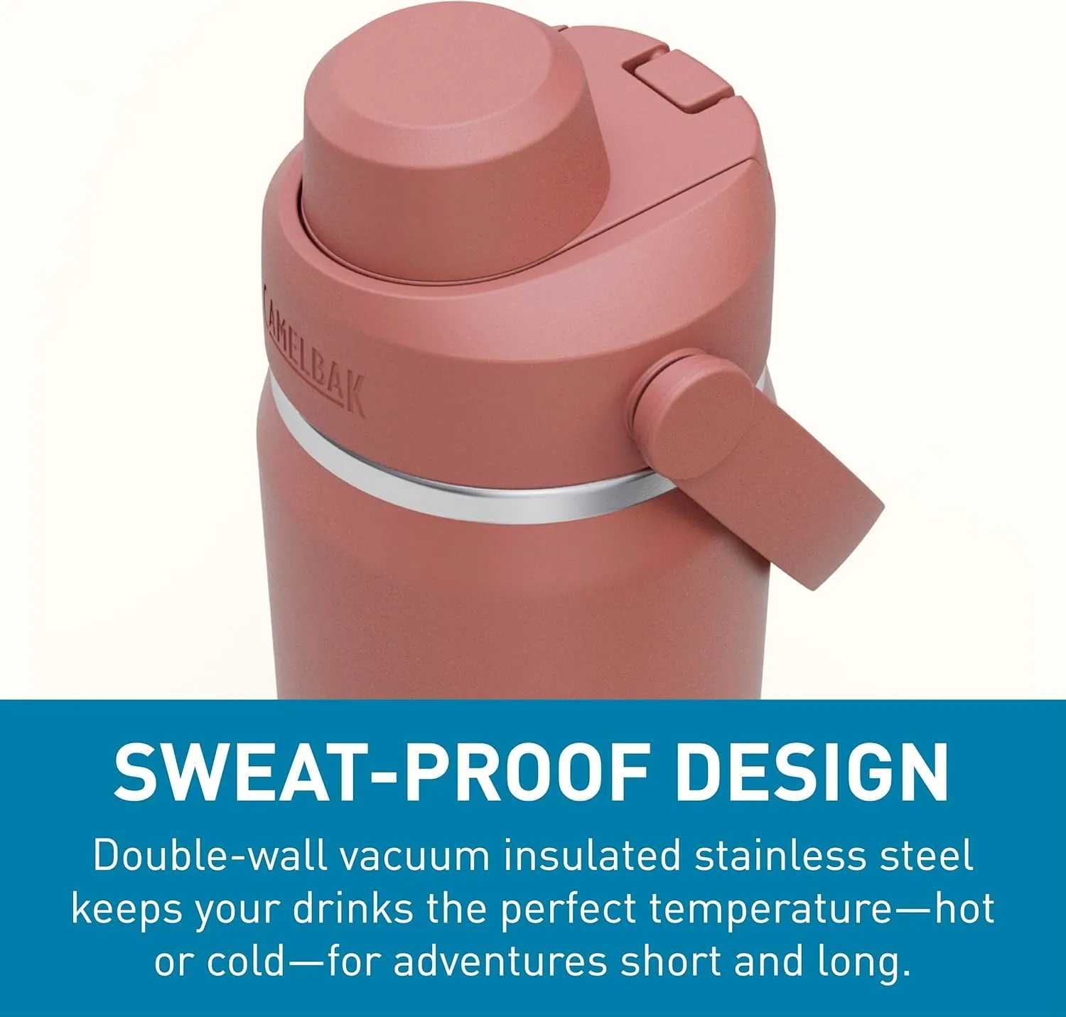 CamelBak Thrive Chug Water Bottle 20oz - Insulated Stainless Steel, Sierra Red