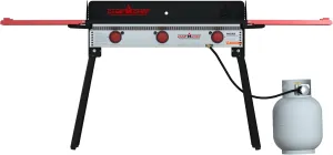 Camp Chef Pro 16 Cooking System - Three-Burner Camp Stove - Includes Windscreen & Matchless Ignition - Portable Camping Cooking Stove for Outdoor Cooking - 608 Sq In Cooking Area