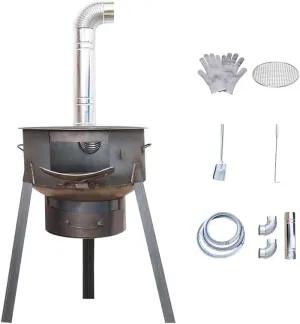 Camp Stoves, with Chimney Pipe, Mobile Stove Camping Stove, Multi-Functional Portable Detachable Firewood Stove, for Fishing, Heating and Cooking(52cm)