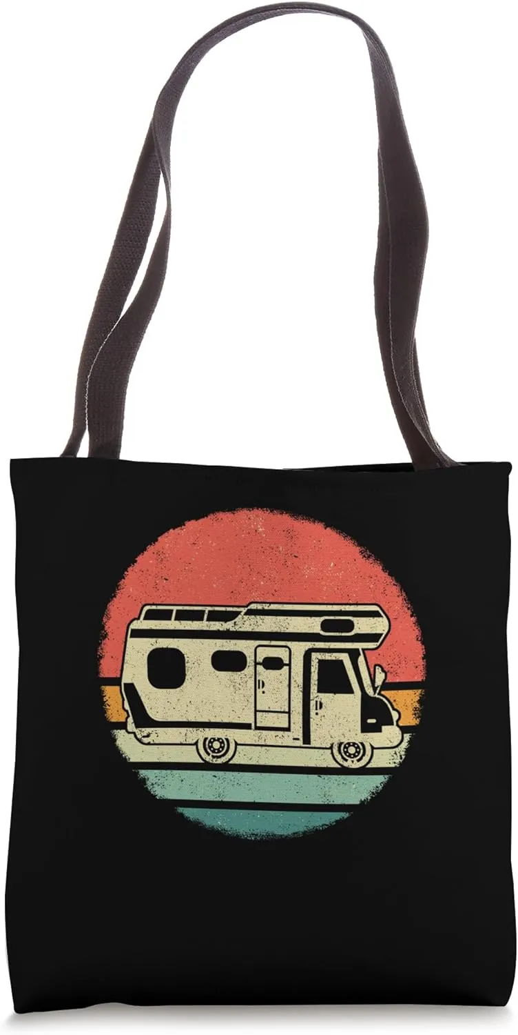 Camper Camping Caravan Retro Vintage Motorhome Tote Bag