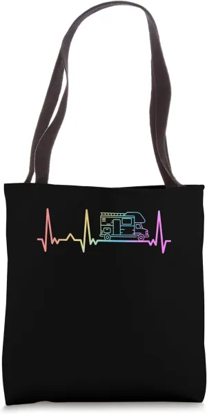 Camper heartbeat ECG camping caravan motorhome Tote Bag
