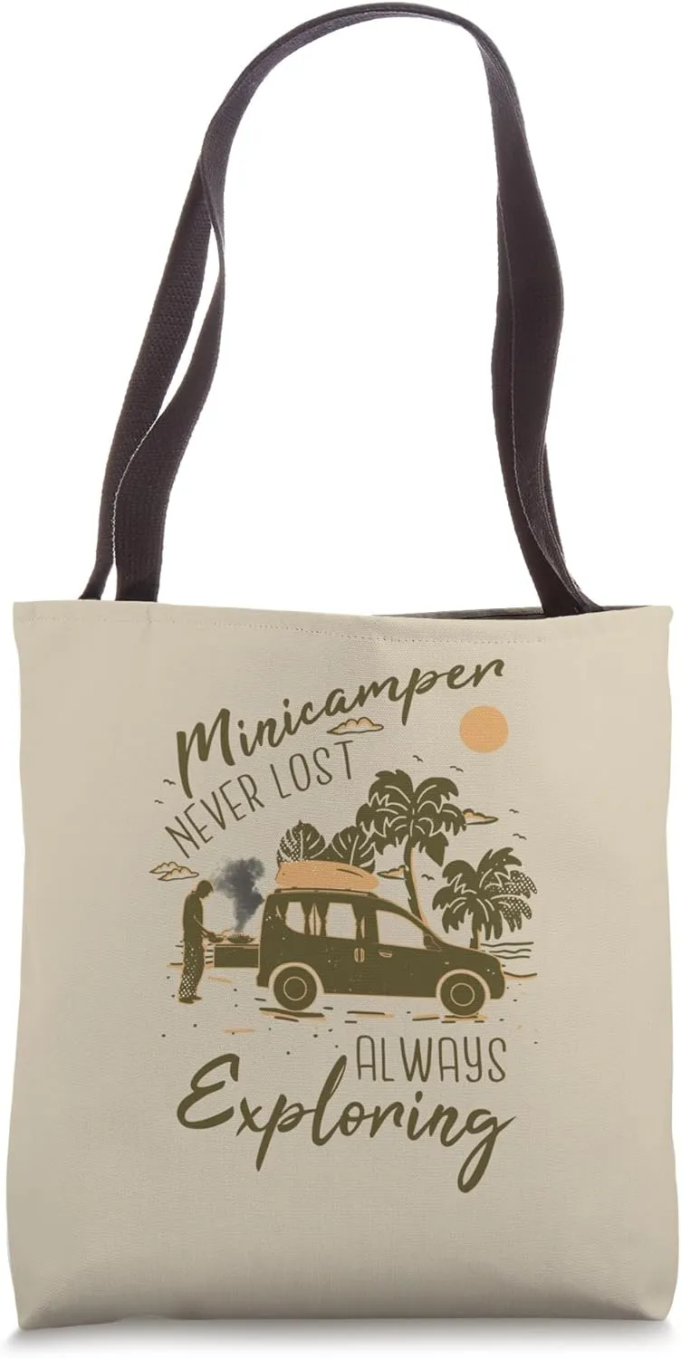 Camping-Camper Microcamper Travel-Caravan Quote Minicamper Tote Bag