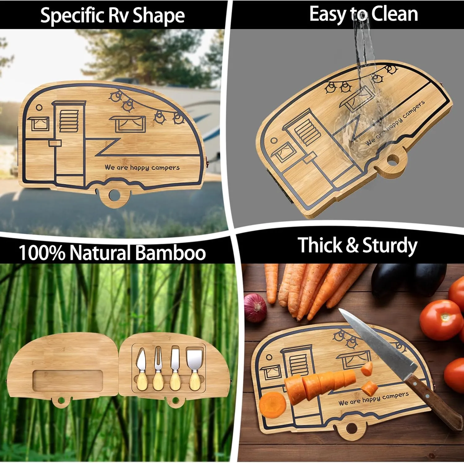 Camping Cheese Board and Knife Set Foldable Bamboo Charcuterie Boards Gift Unique Cheese Cutting Board Birthday Gifts for Mom Dad House Warming Gifts for Women Men Wedding Gifts for Couple