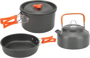 Camping Cookware Mess Kit Camping Set Pot Teapot Color Plate Set Portable Kettle Cooking Utensils for Backpacking Pot Pan Teapot Folding Fork Knife Spoon Kit