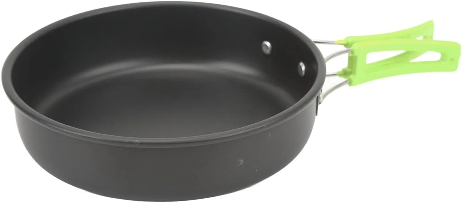 Camping Cookware Mess Kit Portable Camping Cooking Set for Backpacking Pot Pan Teapot Folding Fork Knife Spoon Kit