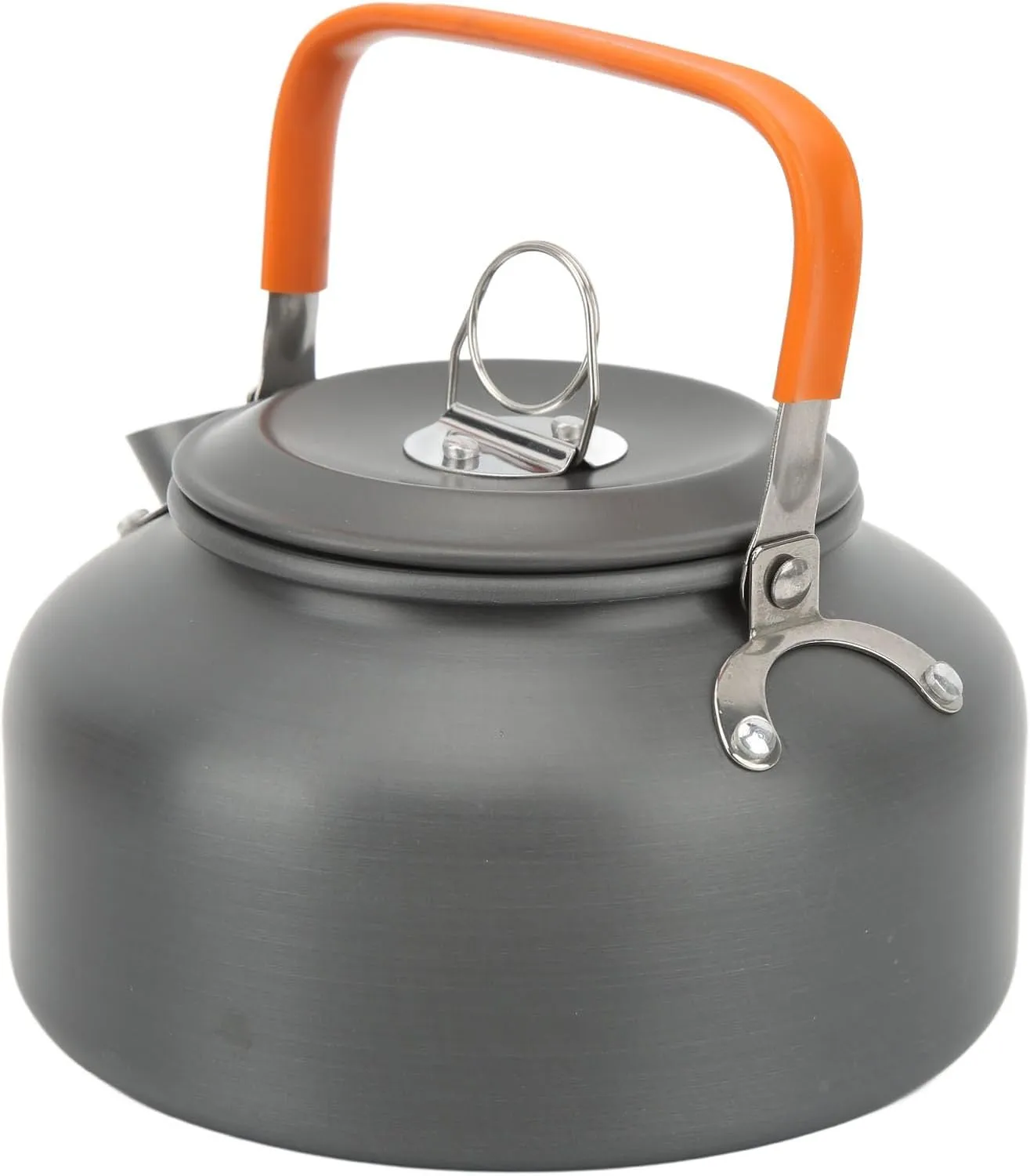 Camping Cookware Set Hard Oxidized Non Stick Pans Pots Teapot Easy Carry Light Compact for Outdoor Activities
