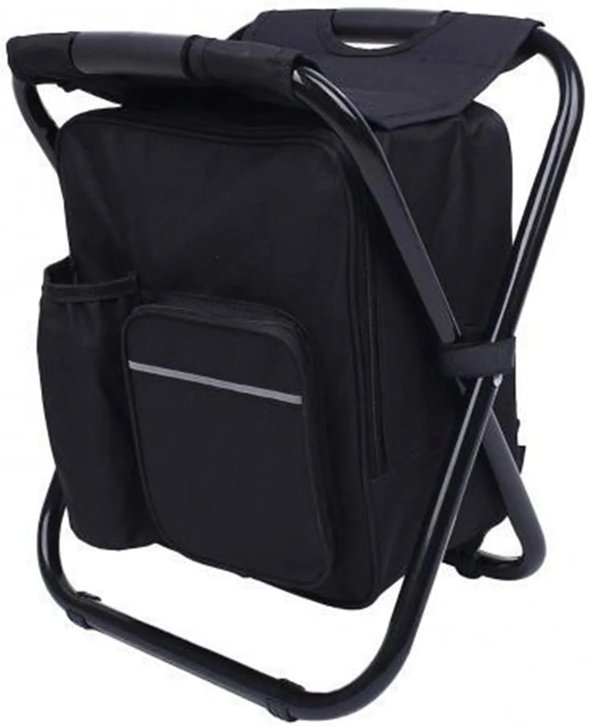 Camping Folding Stools 75% Discounts Hot! Fishing Chair Folding Stool Portable Backpack Cooler Insulated Picnic Bag Seat(Black)