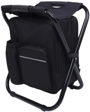Camping Folding Stools 75% Discounts Hot! Fishing Chair Folding Stool Portable Backpack Cooler Insulated Picnic Bag Seat(Black)
