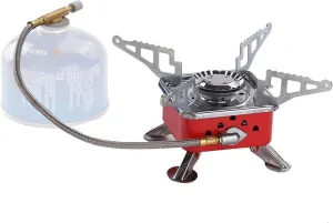Camping Gas Stove,Junior Compact Burner,Backpacking Stoves,Outdoor Single Stove,Piezo Ignition, Portable Foldable Stove,Outdoor Backpacking and Picnics, Home Emergencies(Style A)