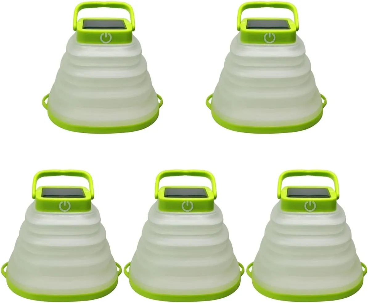 Camping Lantern, 5pcs Backing and Hanging Outdoor with Portable Tent Folding Light Lantern Lamp USB Battery Emergency Led Camping Kit Solar Camp Travel Black for