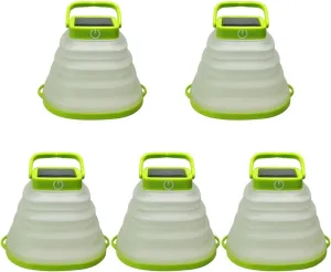 Camping Lantern, 5pcs Backing and Hanging Outdoor with Portable Tent Folding Light Lantern Lamp USB Battery Emergency Led Camping Kit Solar Camp Travel Black for
