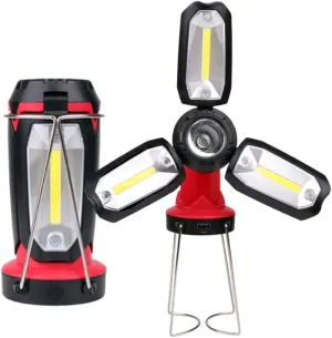 Camping Lantern LED Camping Lantern, LED Lanterns, Suitable Survival Kits for Storm, Outages, Outdoor Portable Lanterns, Black, Collapsible Portable Light for Camping Hiking Fishing (Color : Red)
