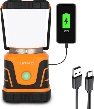 Camping Lantern Rechargeable 2200LM, LED Flashlight Lanterns for Power Outages, Emergency,Camping,Hurricane, Lanterns with IPX5 Waterproof,4 Light Modes,4400mAh Power Bank