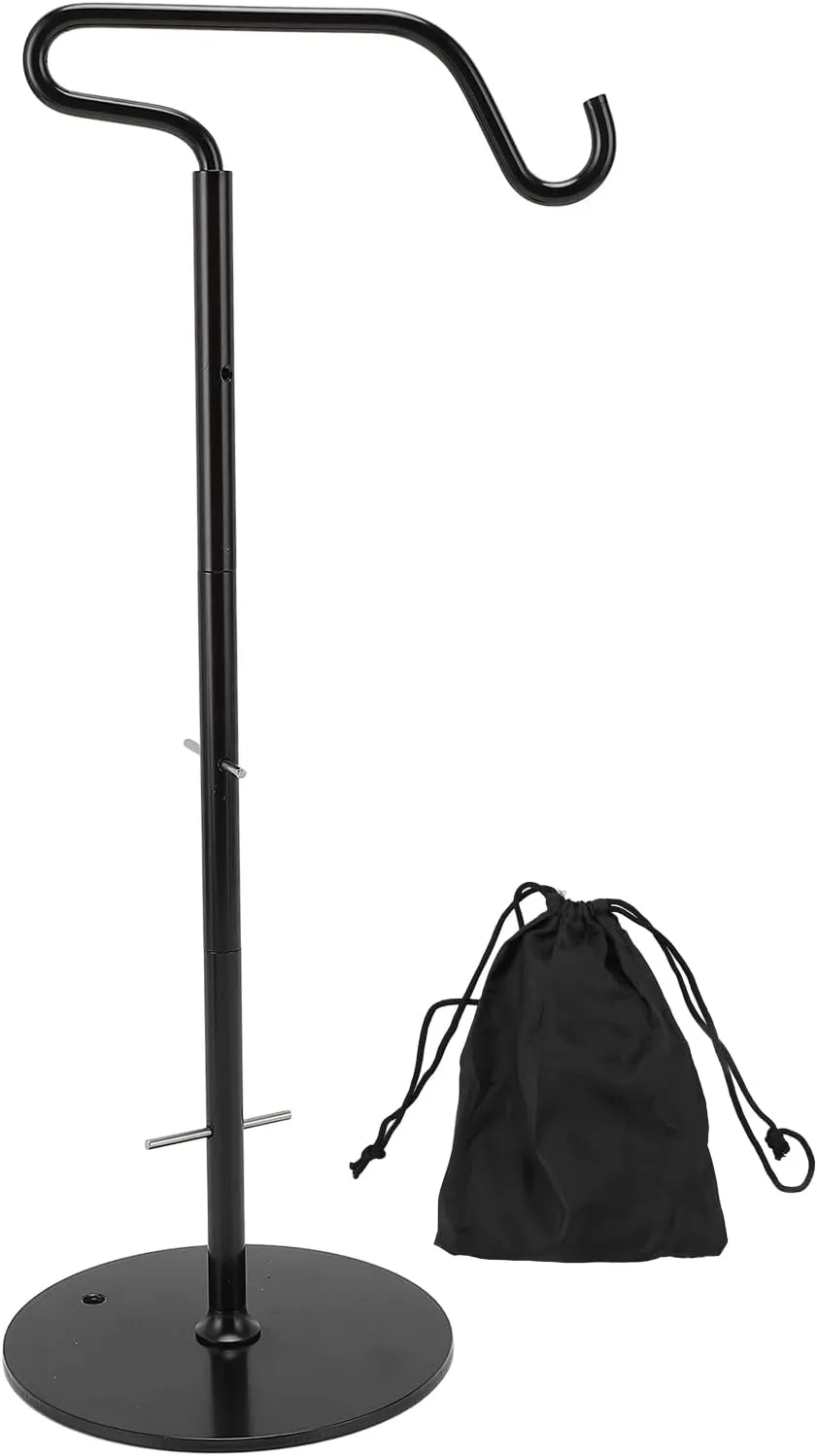 Camping Lantern Stand, 31.5cm Aluminum Alloy Outdoor Lamp Hanger with Hook, Adjustable Height Tent Light Pole Hook for Camping Fishing Hiking