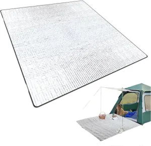 Camping Mat For Outside Foam Foil Tent Mat Insulating Foil Blanket Foam Camping Pad Tent Floor Padding For Camping with Storage Bag Thermal Aluminum Camper Outdoor Rug Travel Must Have 78.7x78.7in