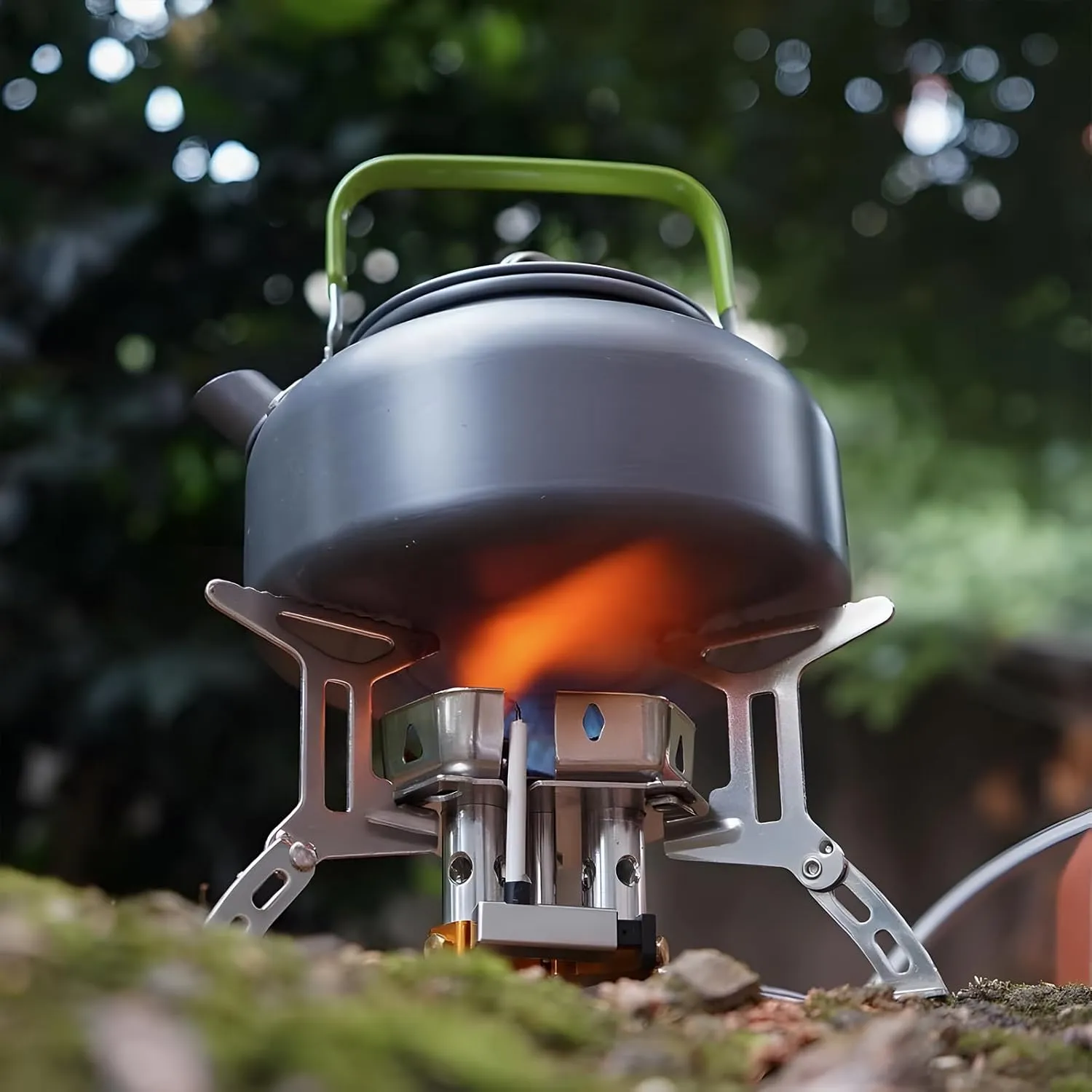 Camping Outdoor Windproof Gas Burner, 5800W Windproof Camp Stove Camping Gas Stove with Piezo Ignition, Carry Case, Portable Collapsible Stove Burner (1Pcs), large