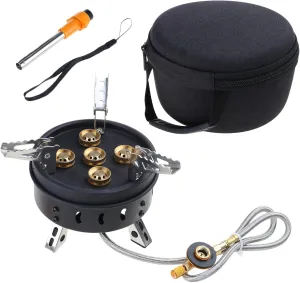 Camping Stove Cooker Foldable 11000W Burners With Piezo Ignitions With Carrying Bag For Picnics Hiking Outdoor