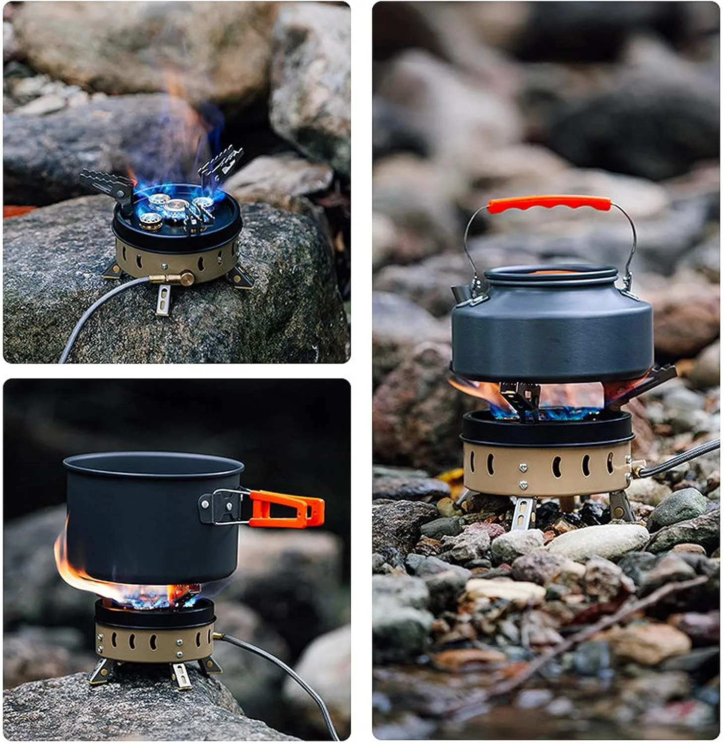 Camping Stove Cooker Foldable 11000W Burners With Piezo Ignitions With Carrying Bag For Picnics Hiking Outdoor
