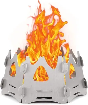 Camping Stove Outdoor Camping Wood Stove Portable Folding Lightweight Mini Pocket Stove Outdoor Camping Stove (Color : Silver, Size : One Size) (Silver One Size)