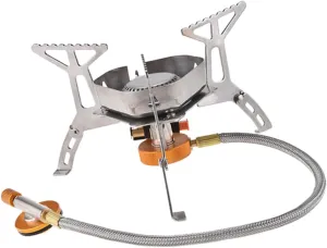 Camping Stove Propane Windproof Cooking Burner Electronic Ignition Portable Grill Easy to Use