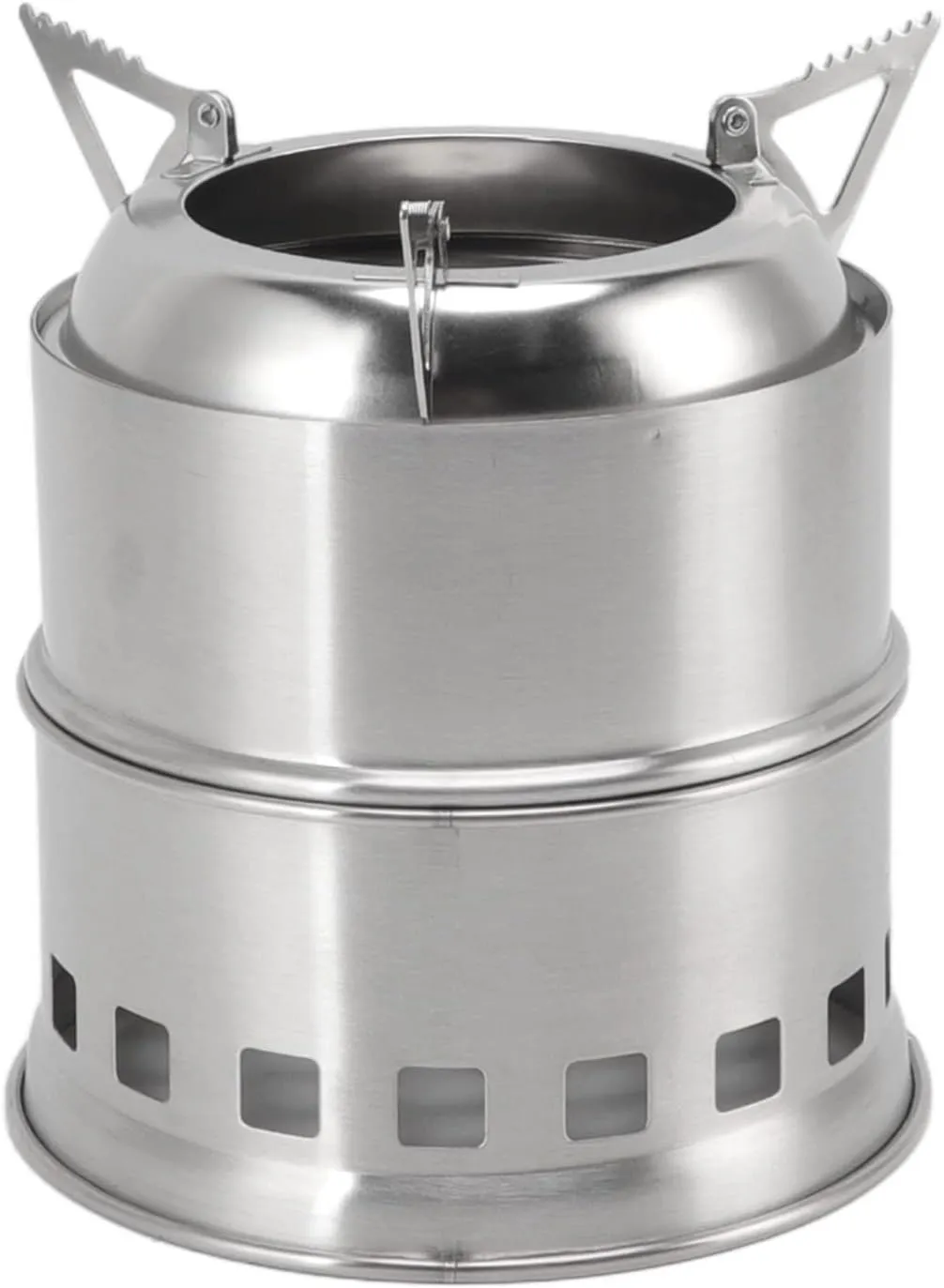 Camping Stove, Stainless Steel Alcohol Stove High Windproof Temperatures for Exterior Windproof (Round)