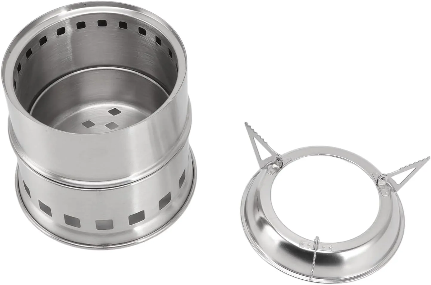 Camping Stove, Stainless Steel Alcohol Stove High Windproof Temperatures for Exterior Windproof (Round)