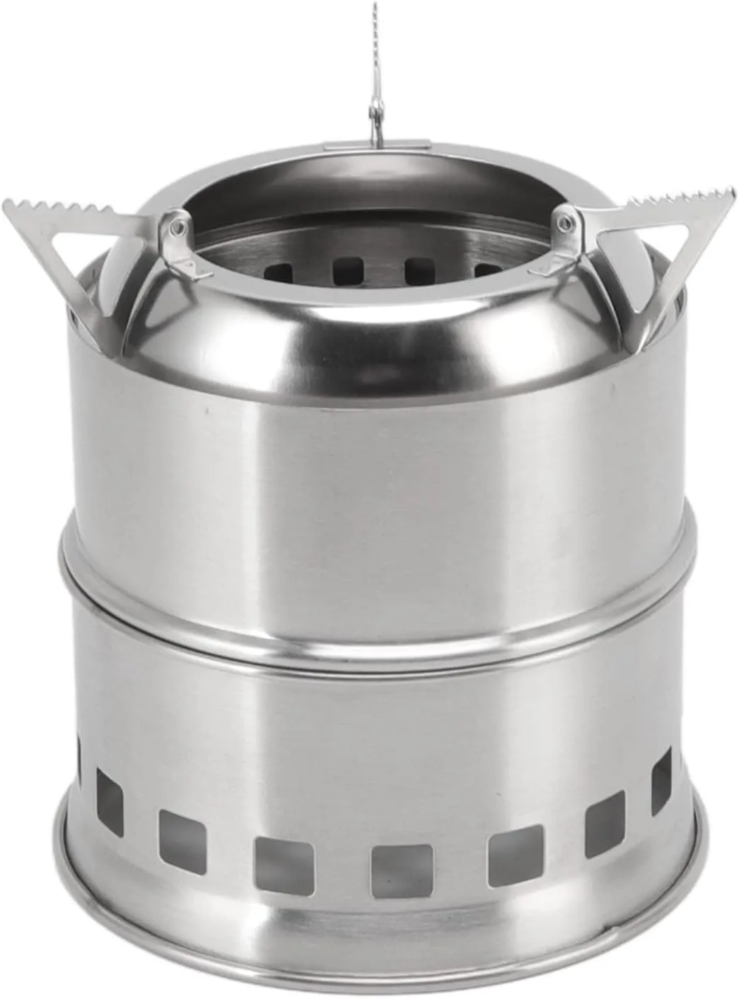 Camping Stove, Stainless Steel Alcohol Stove High Windproof Temperatures for Exterior Windproof (Round)