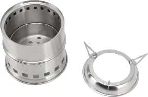 Camping Stove, Stainless Steel Alcohol Stove High Windproof Temperatures for Exterior Windproof (Round)