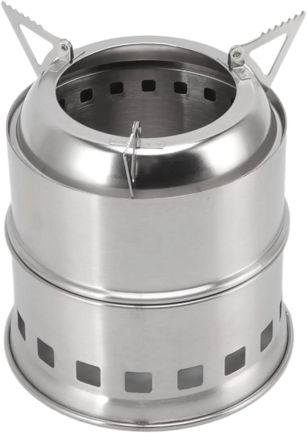 Camping Stove, Stainless Steel Alcohol Stove High Windproof Temperatures for Exterior Windproof (Round)