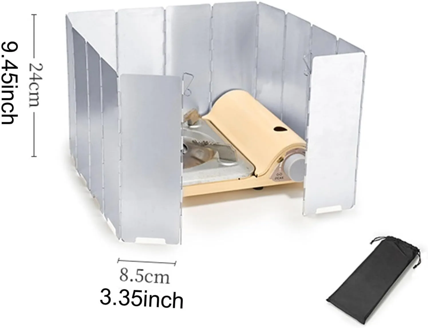 Camping Stove Windscreen Foldable Wind Screen Gas Furnace Burner Camp Stove Wind Guard Outdoor Stove Windshield for Hiking