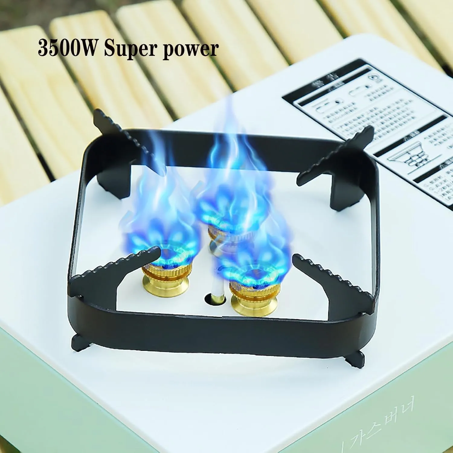 Camping Stove Windshield, 3500W Camping Stove Gas Portable Portable Gas Stove Windproof Gas Camping Stove with Carry Case Camping Gas Stove for Outdoor BBQ Party, Easy to Carry,Green