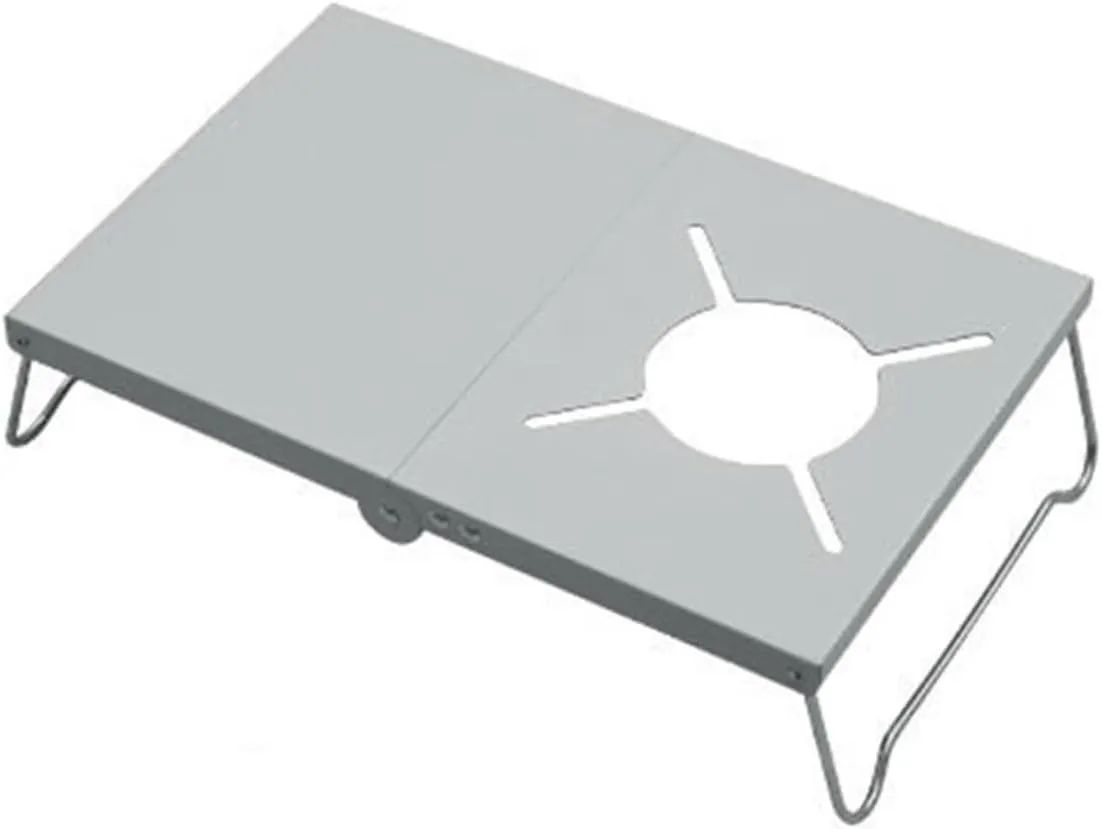 Camping Table Heat Shield Gas Stove Stand Holder Windproof Folding Cooking Bench Gas Burner For Hiking Picnic Outdoor Tool (Color : Sliver)