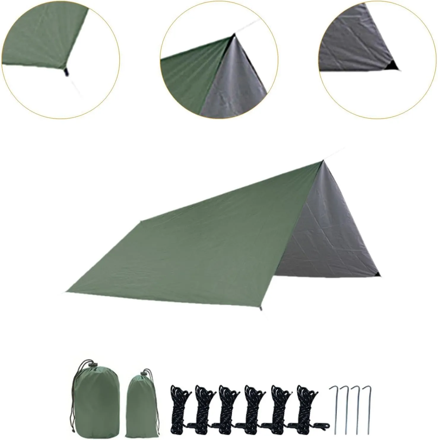 Camping Tarp Shelter Ultralight Compact Portable Camping Canopy Tent Tarp for Hiking Travel Beach Barbecue Outdoor Activities