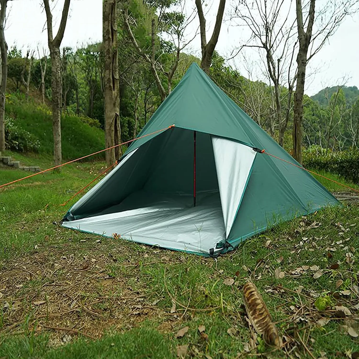 Camping Tarp Waterproof, Portable Hammock Rain Fly, Ultralight Survival Shelter with Silver Coating, for Backpacking Hiking Travel and Outdoor Adventure