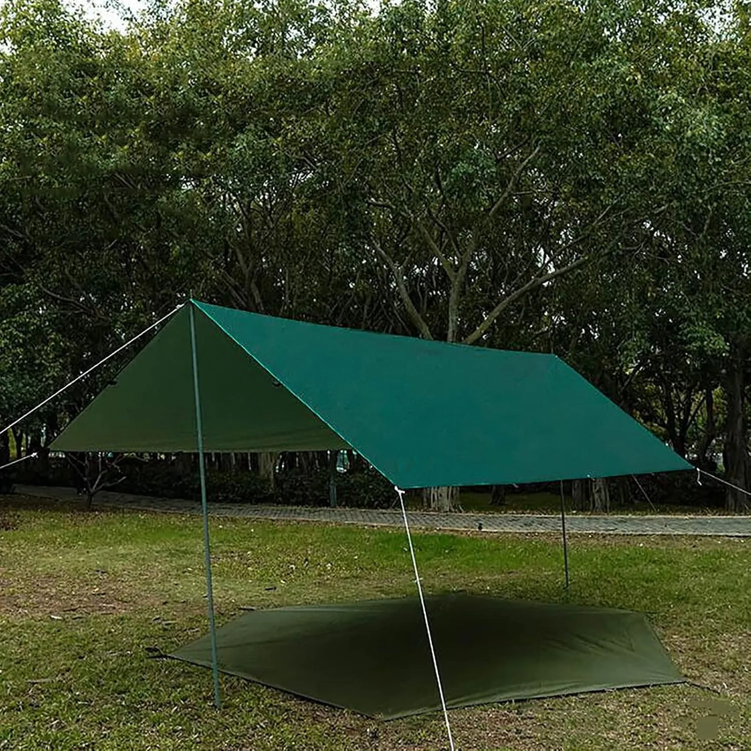Camping Tarp Waterproof, Portable Hammock Rain Fly, Ultralight Survival Shelter with Silver Coating, for Backpacking Hiking Travel and Outdoor Adventure