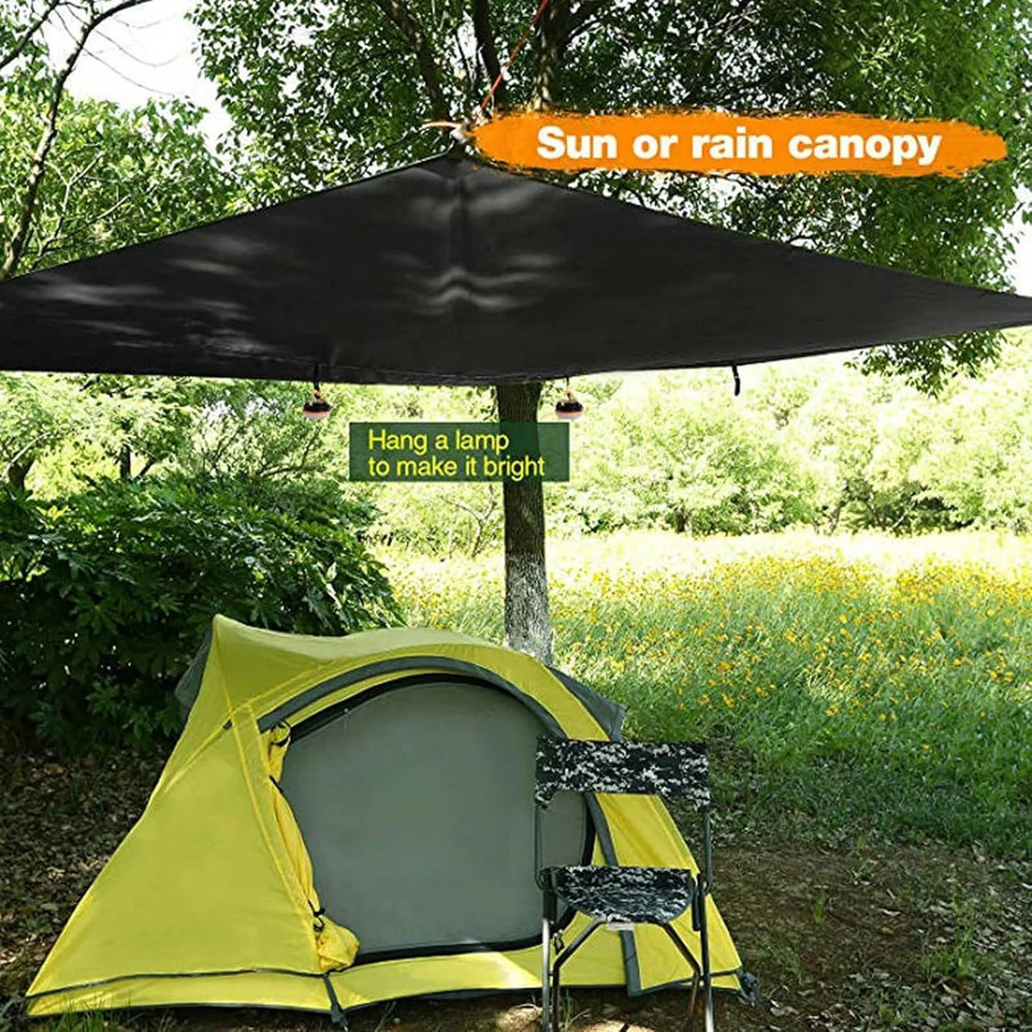 Camping Tarp,Rhombus Waterproof Tarp Tent Shade Outdoor Camping Hammock Rain Fly UV Garden Awning Canopy Sunshade Ultralight 360x290cm (Color : Camouflage, Size : 360x290cm)