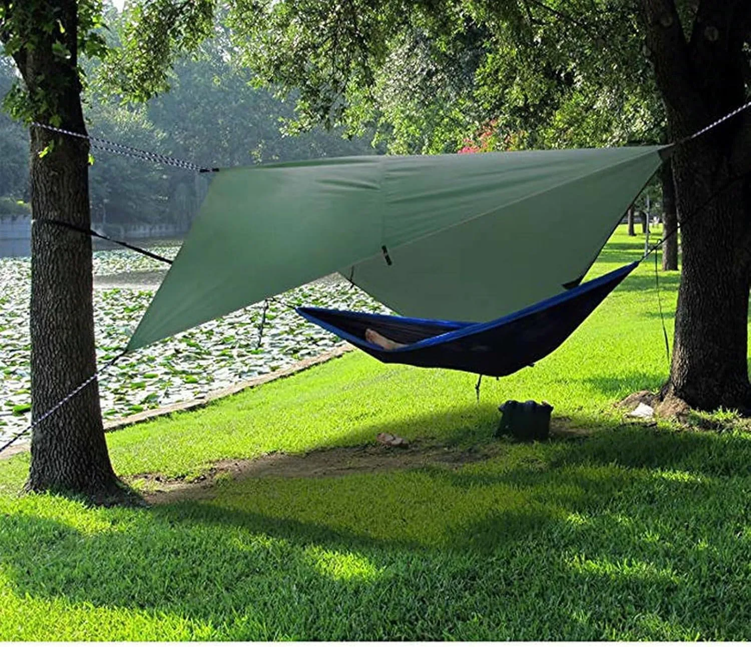 Camping Tarp,Rhombus Waterproof Tarp Tent Shade Outdoor Camping Hammock Rain Fly UV Garden Awning Canopy Sunshade Ultralight 360x290cm (Color : Camouflage, Size : 360x290cm)