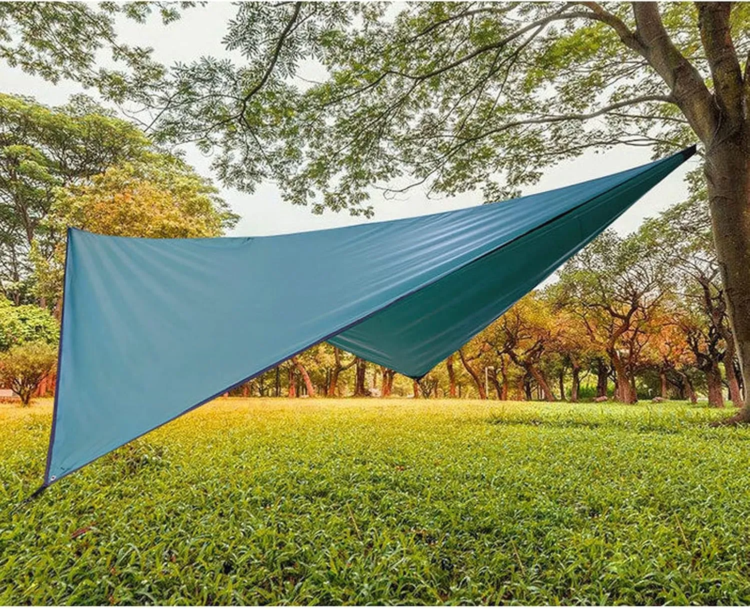 Camping Tarp,Rhombus Waterproof Tarp Tent Shade Outdoor Camping Hammock Rain Fly UV Garden Awning Canopy Sunshade Ultralight 360x290cm (Color : Camouflage, Size : 360x290cm)