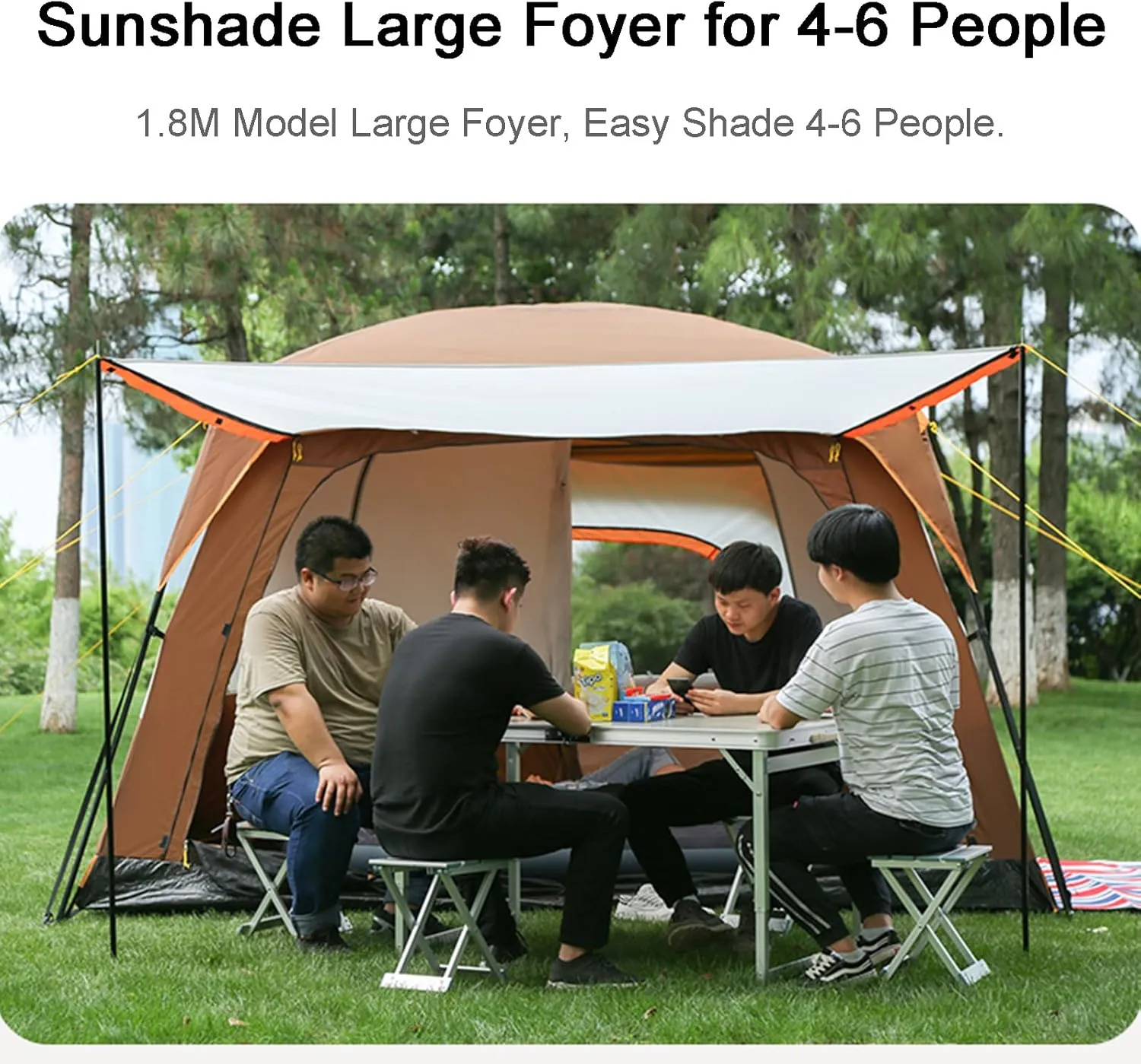 Camping Teepee Tent Yurt Tent with Screen 4 Season Double Layers Waterproof Anti-UV Windproof Tents for Outdoor Camping Hiking Hunting 3-4 Person