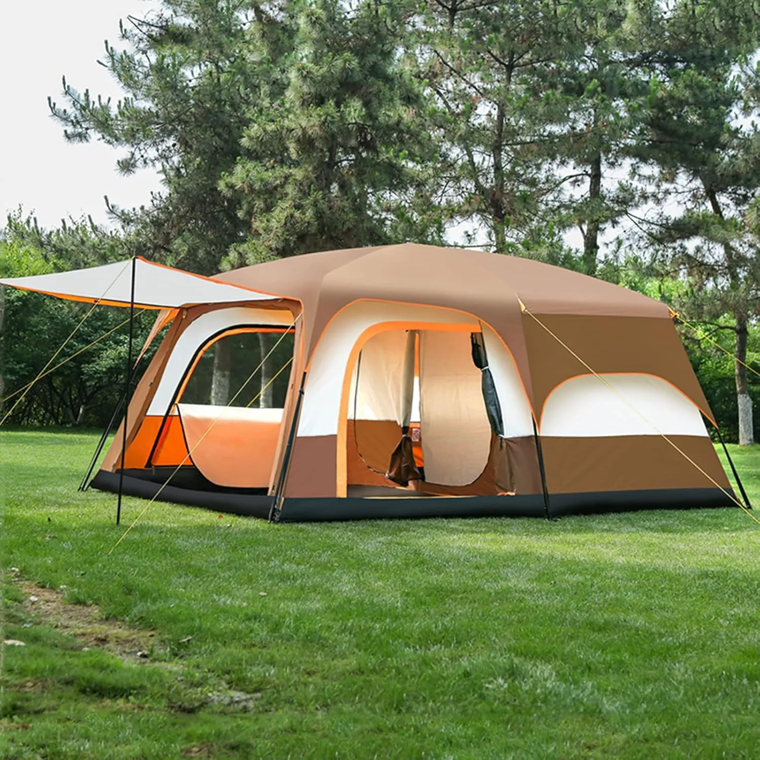 Camping Teepee Tent Yurt Tent with Screen 4 Season Double Layers Waterproof Anti-UV Windproof Tents for Outdoor Camping Hiking Hunting 3-4 Person