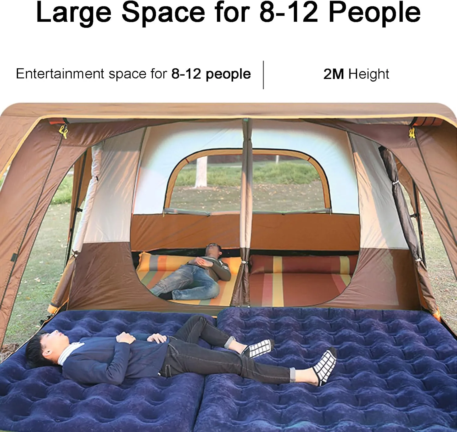 Camping Teepee Tent Yurt Tent with Screen 4 Season Double Layers Waterproof Anti-UV Windproof Tents for Outdoor Camping Hiking Hunting 3-4 Person