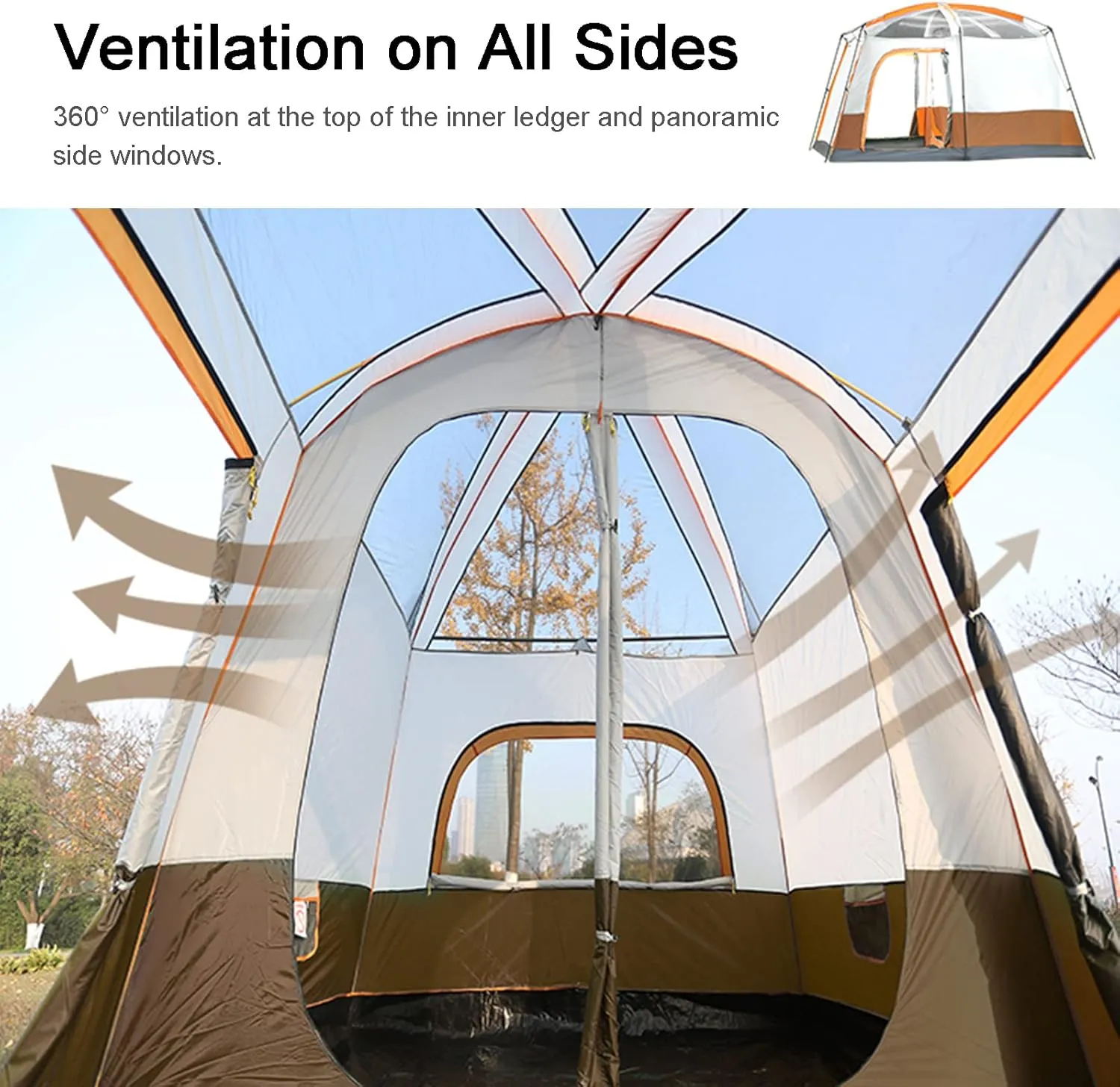 Camping Teepee Tent Yurt Tent with Screen 4 Season Double Layers Waterproof Anti-UV Windproof Tents for Outdoor Camping Hiking Hunting 3-4 Person