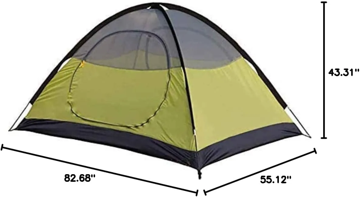 Camping Tent 2 People, Outdoor Shade Canopy Waterproof Tarp, Sun Shelter for Mountaineering Hiking Picnic Rainfly,Yellow