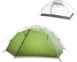Camping Tent 2 Person 15D Silicon Coated Ultralight Waterproof and Windproof Family Outdoor Tents Easy Setup Portable with Carry Bag