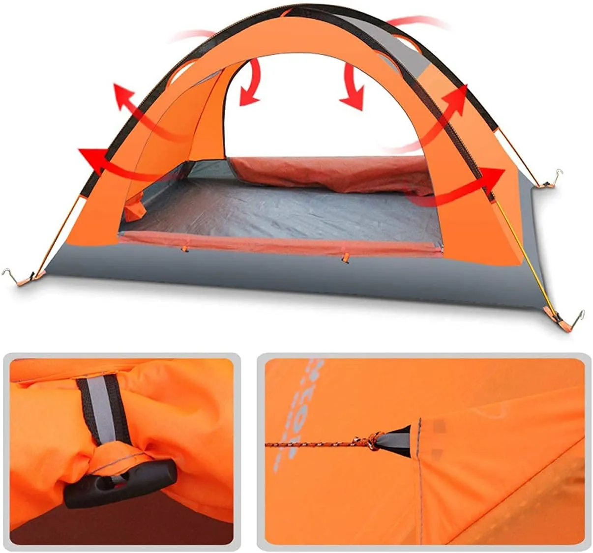 Camping Tent 2 Person Family Tent Double Layer Outdoor Tent Windproof Anti-for All Seasons Hiking Beach Outdoor