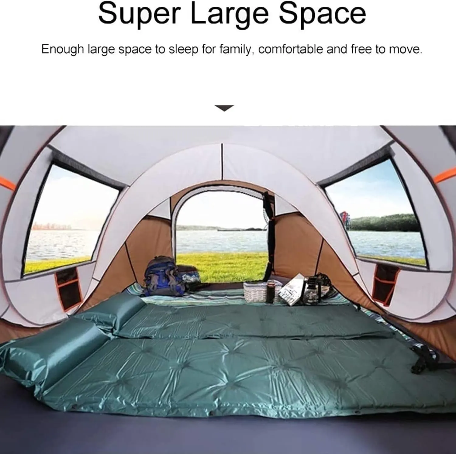 Camping Tent 5-8 People Fully Automatic Camping Tent Windproof Waterproof Automatic Pop-up Tent Family Outdoor Instant Setup Tent 4 Season (Color : Gr, Khaki