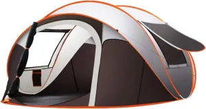 Camping Tent 5-8 People Fully Automatic Camping Tent Windproof Waterproof Automatic Pop-up Tent Family Outdoor Instant Setup Tent 4 Season (Color : Gr, Khaki