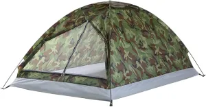 Camping Tent Lightweight Camping Tent Outdoor 2 Person Single Layer 4 Season Tent Portable Travel Backpacking Fishing Tent with Handbag (Color : Camou
