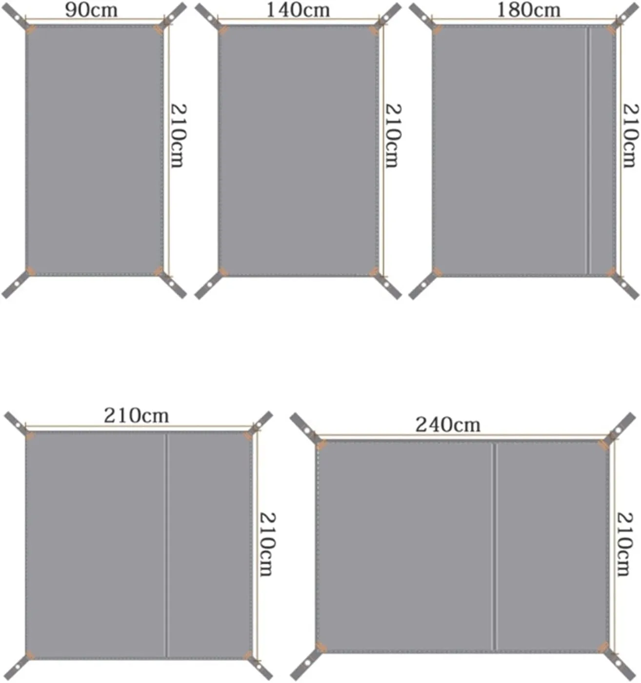Camping Tent Multifunctional Tent Ground Sheet Ideal for Grass Beach Outdoor Concerts Tailgates Stadium Sporting Events Ultralight (Size : 210x210CM)